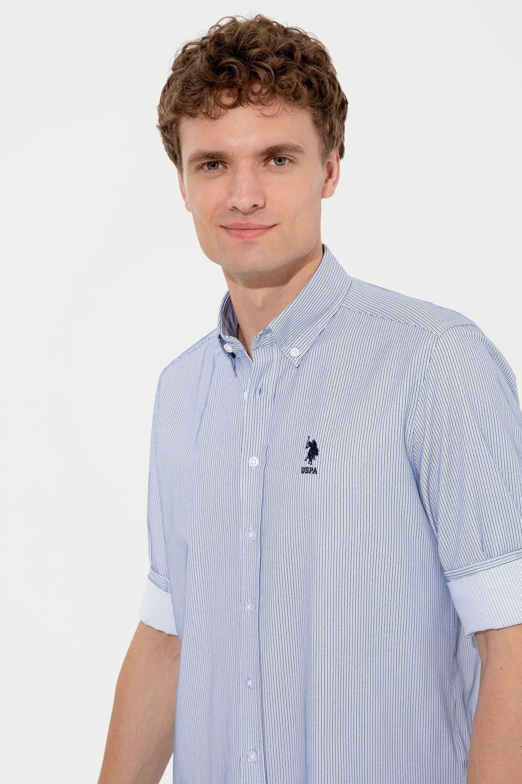 U. S. Polo Assn / Мужская темно-синяя рубашка с длинным рукавом - U.s. polo assn фото 2