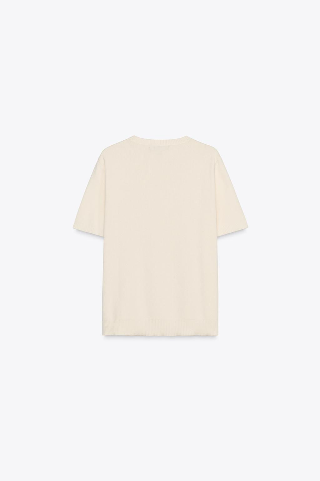 PLAIN KNIT TOP WITH SHORT SLEEVES - Zara фото 5