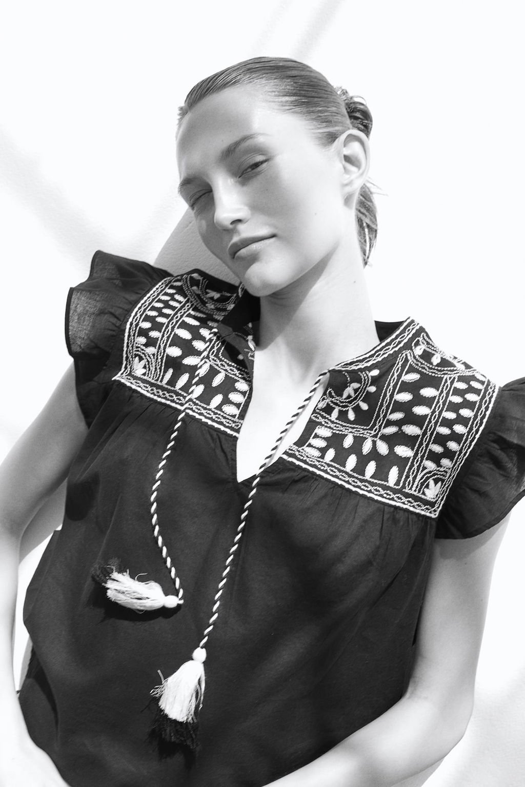 Blusa bordada de algodon - H&m фото 2