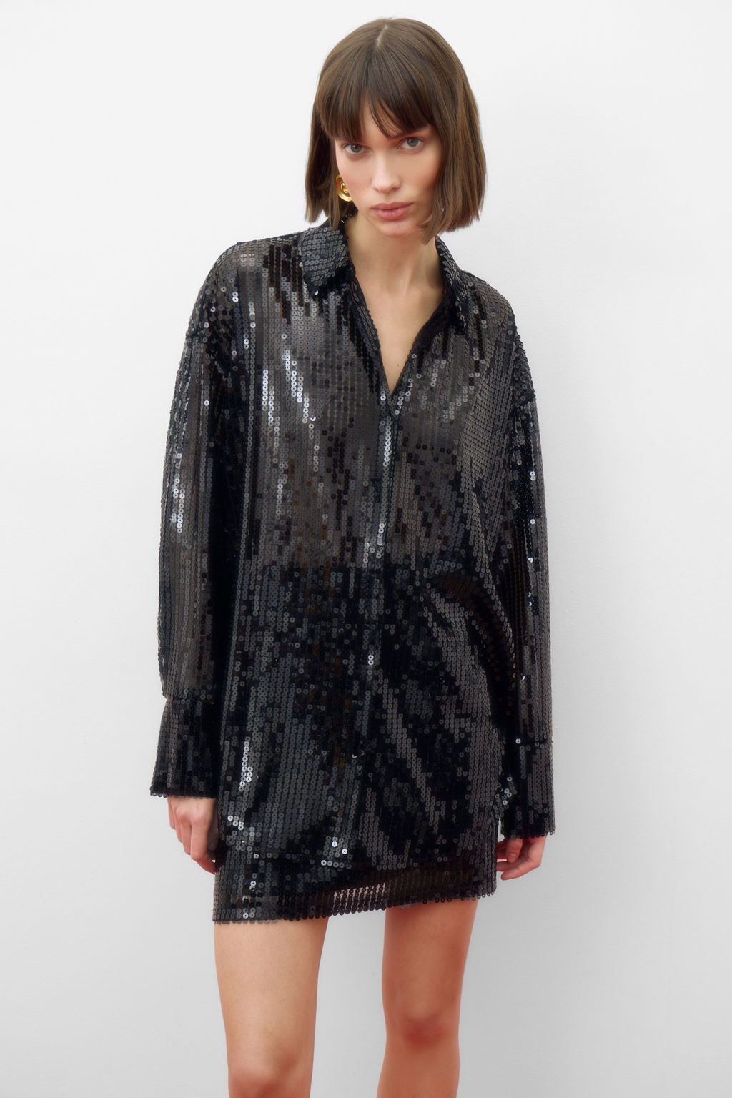 Рубашка из пайеток прямого силуэта - Mollis фото 3