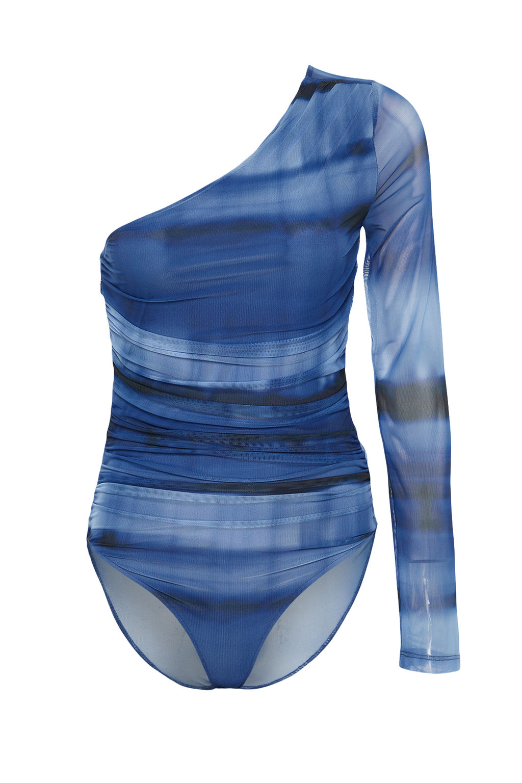 Lacivert Desenli Tek Omuzlu Fitted/Vucuda Oturan C?tc?tl? Orme Body TWOSS24BD00010 - Trendyolmilla фото 7