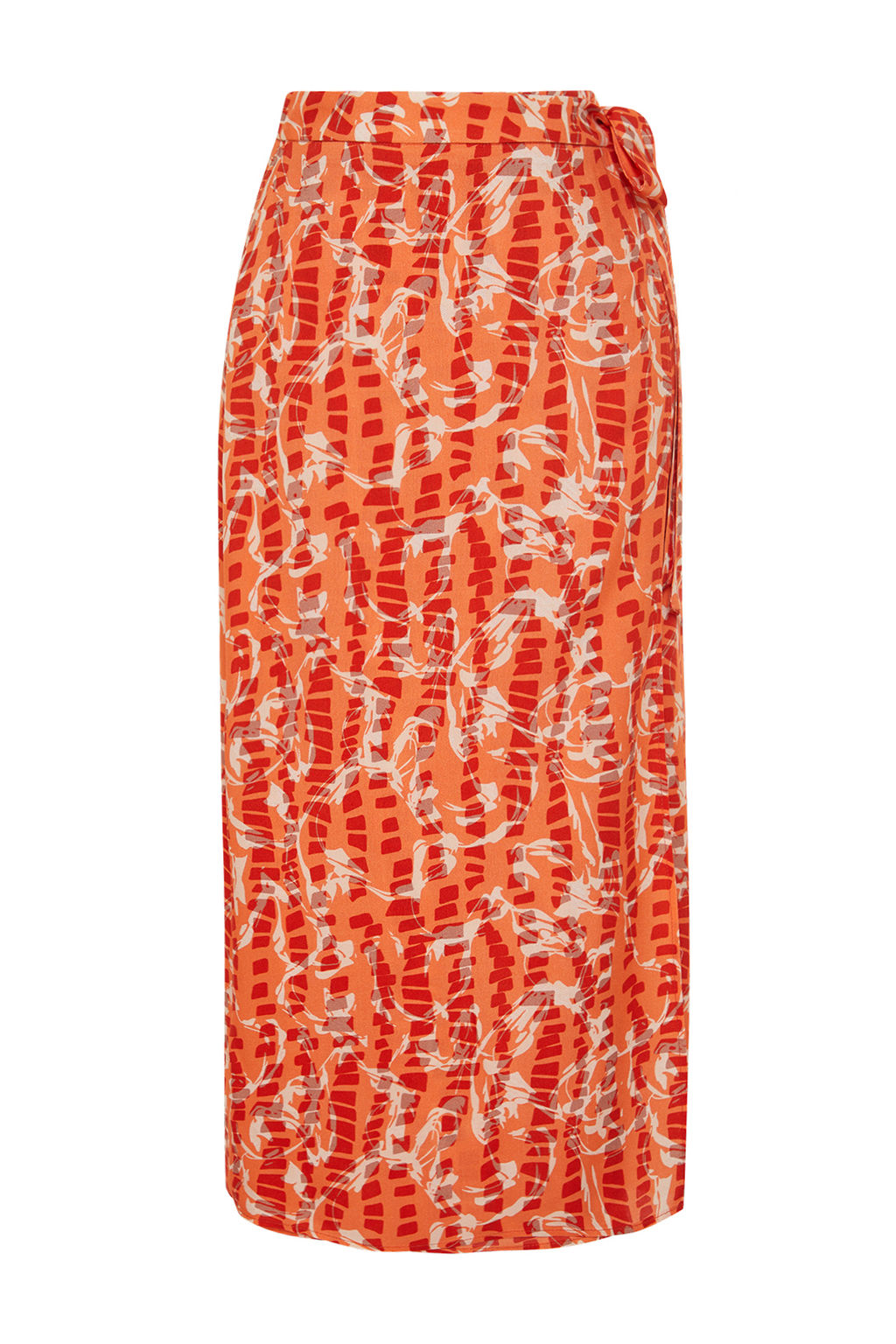 TRENDYOLMILLA Cok Renkli Cicek Desenli Viskon Kumasl? Midi Dokuma Etek TWOSS23ET00294 фото 7