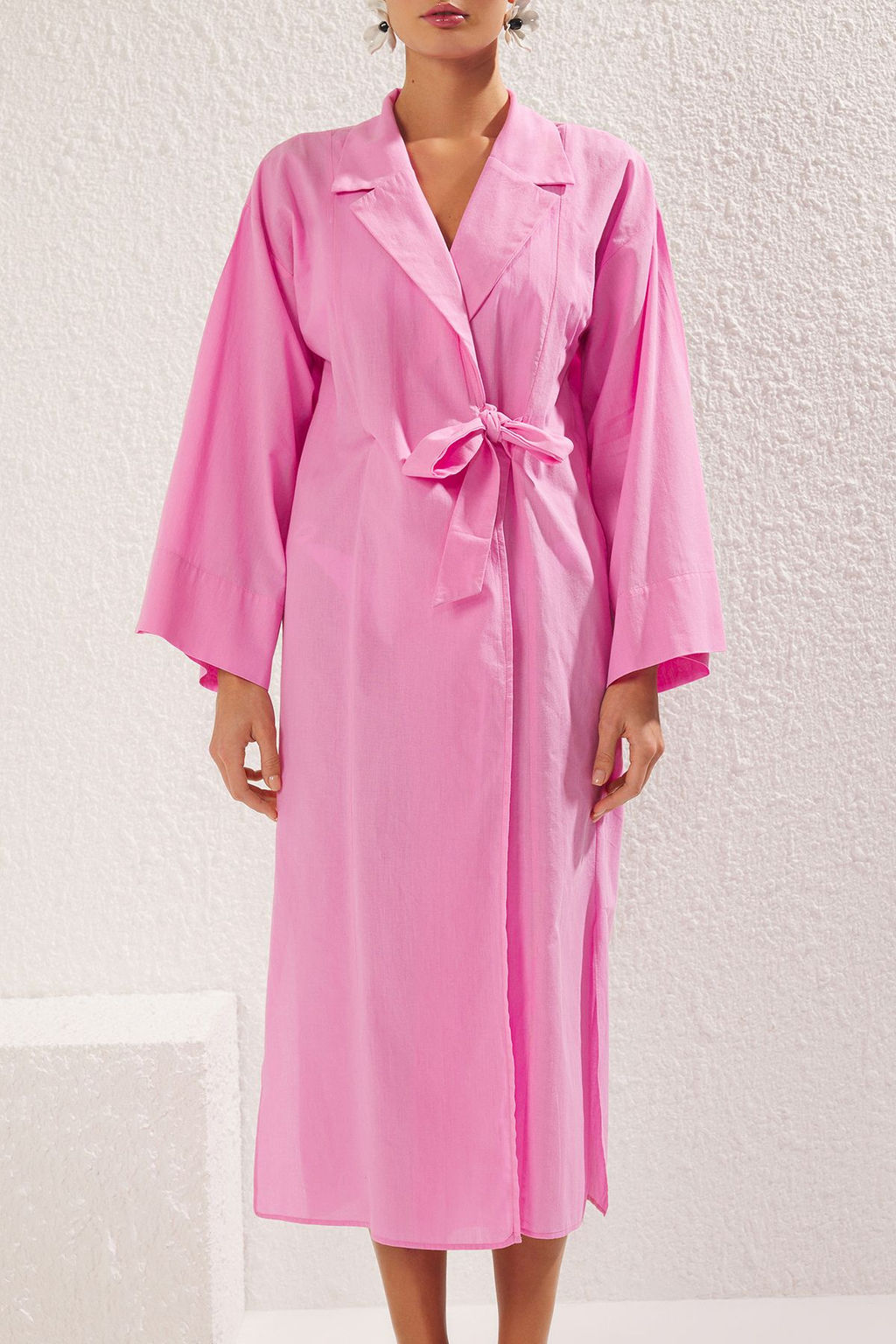 Pembe Maxi Dokuma Kruvaze Baglamal? %100 Pamuklu Plaj Kimono&Kaftan TBESS25KM00004 - Trendyolmilla фото 3