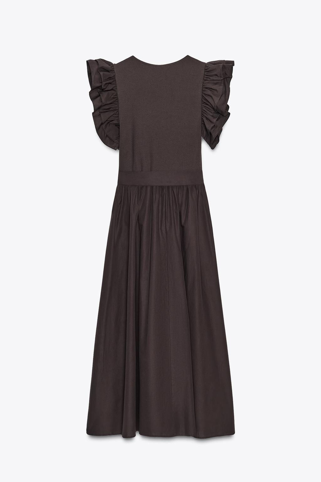 RUFFLED CONTRAST DRESS - Zara фото 14