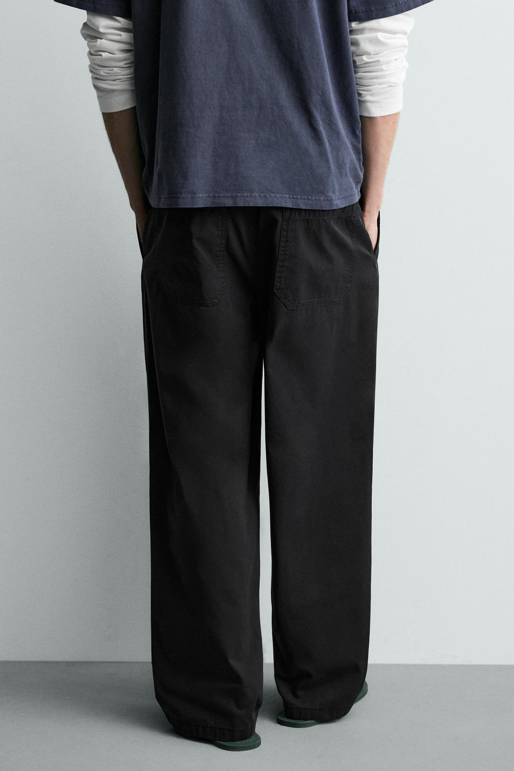 PANTAL?N RELAXED FIT ALGOD?N / Negro - Zara фото 3