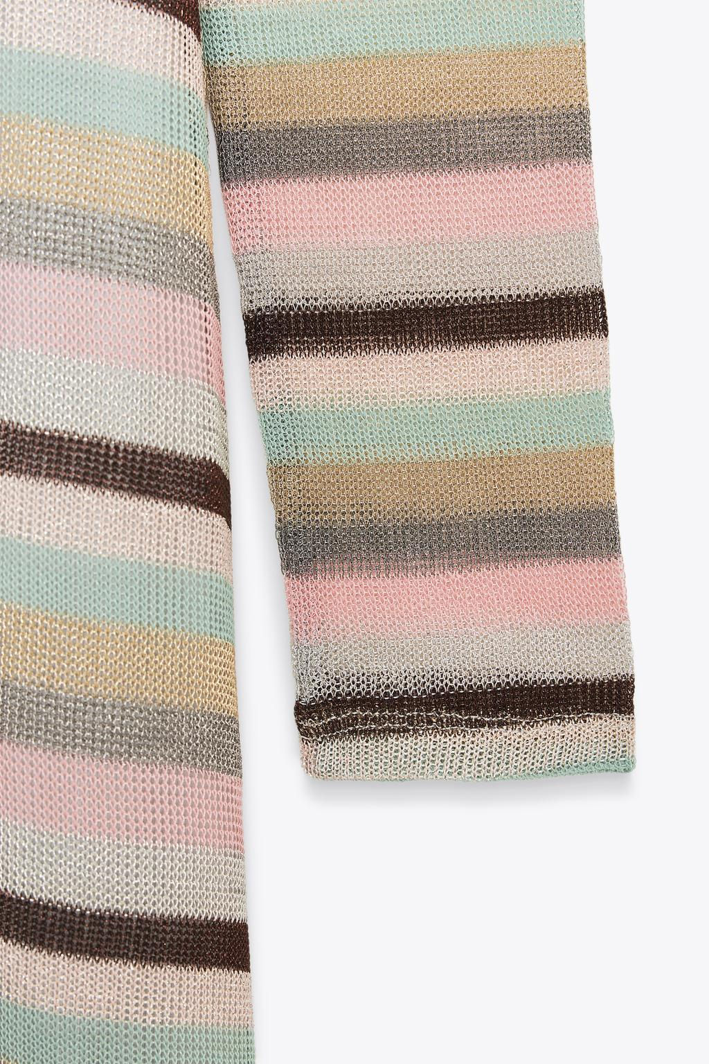 LONG METALLIC THREAD STRIPED DRESS - Zara фото 7