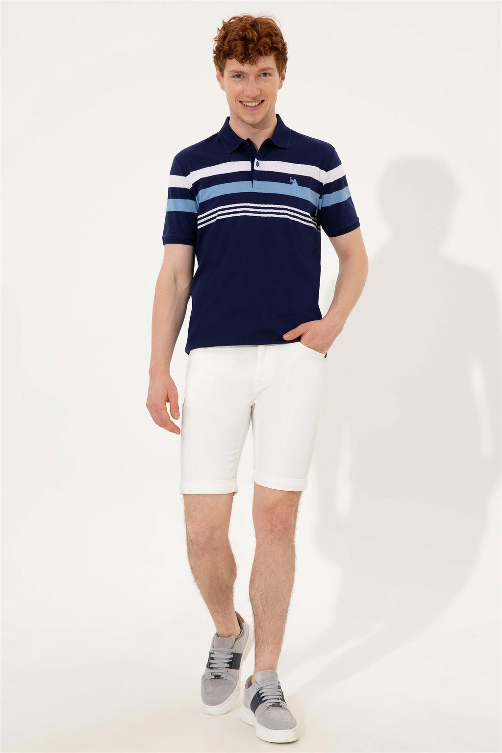 Мужская темно-синяя футболка с воротником-поло Неожиданная скидка в корзине - U.s. polo assn фото 4