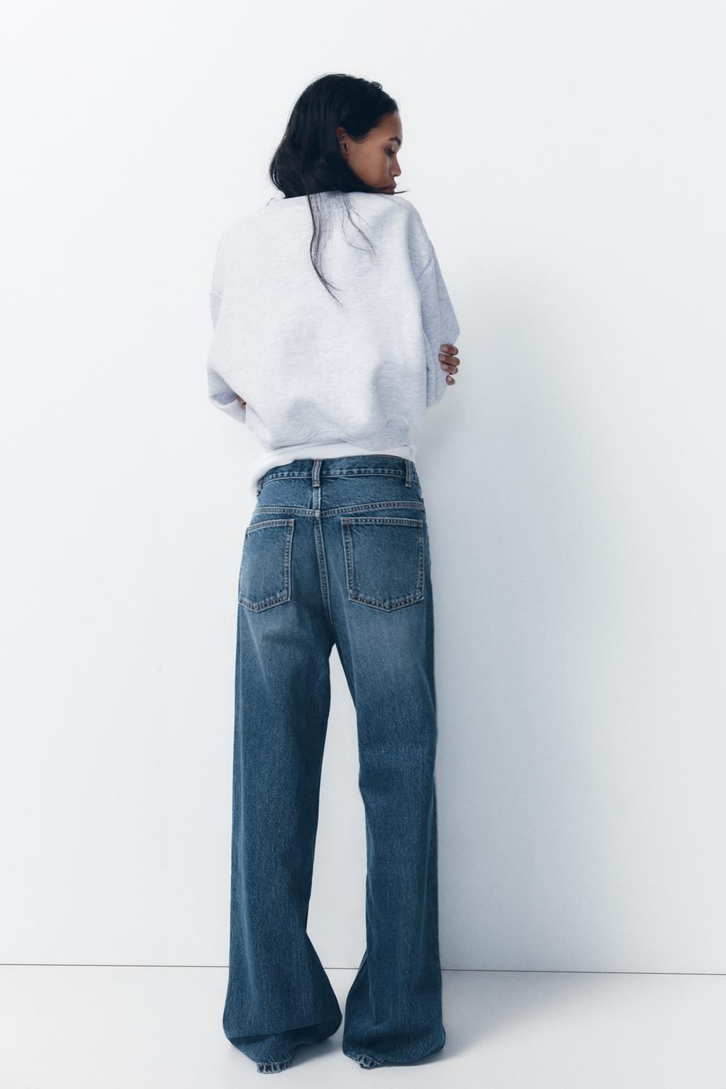 HIGH-WAIST TRF WIDE-LEG JEANS - Zara фото 7