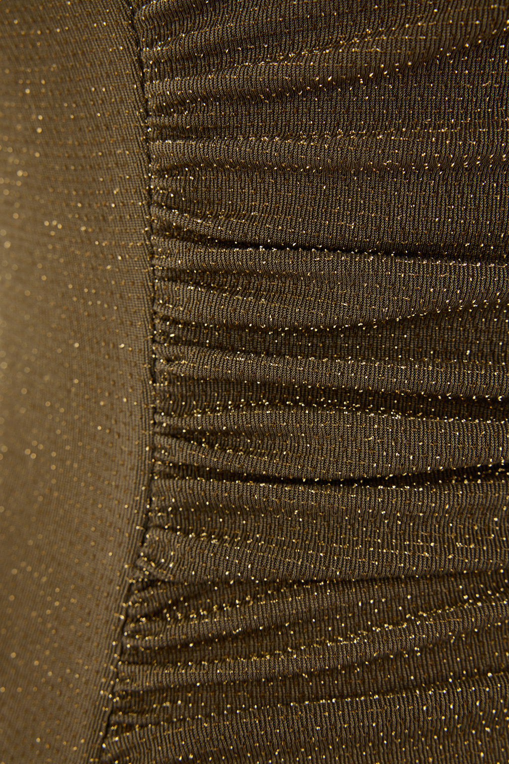 Haki Yuksek Degaje Yaka Simli Orme Party Bluz TPRSS26BZ00005