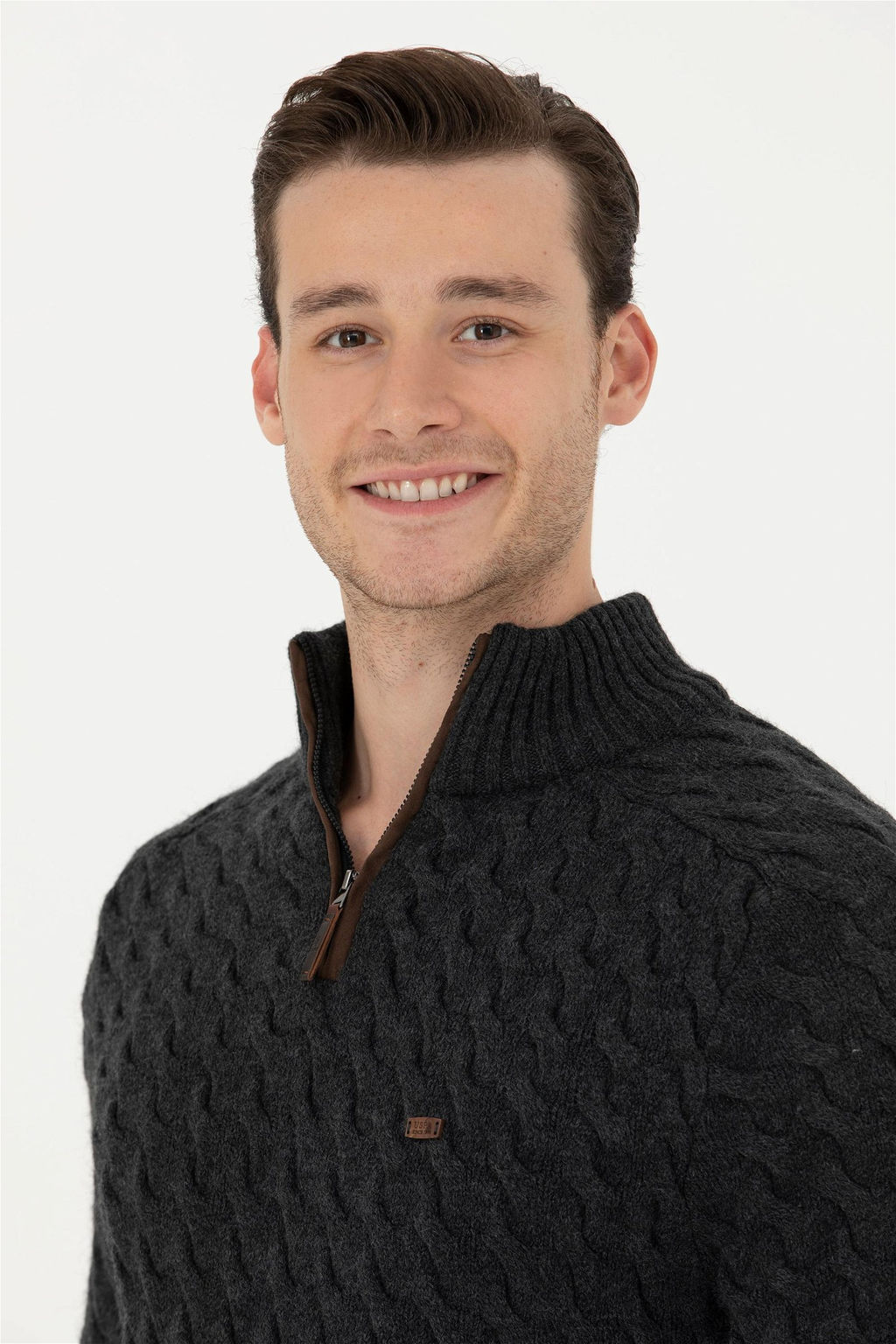 Мужской свитер антрацитового меланжа Неожиданная скидка в корзине - U.s. polo assn фото 2