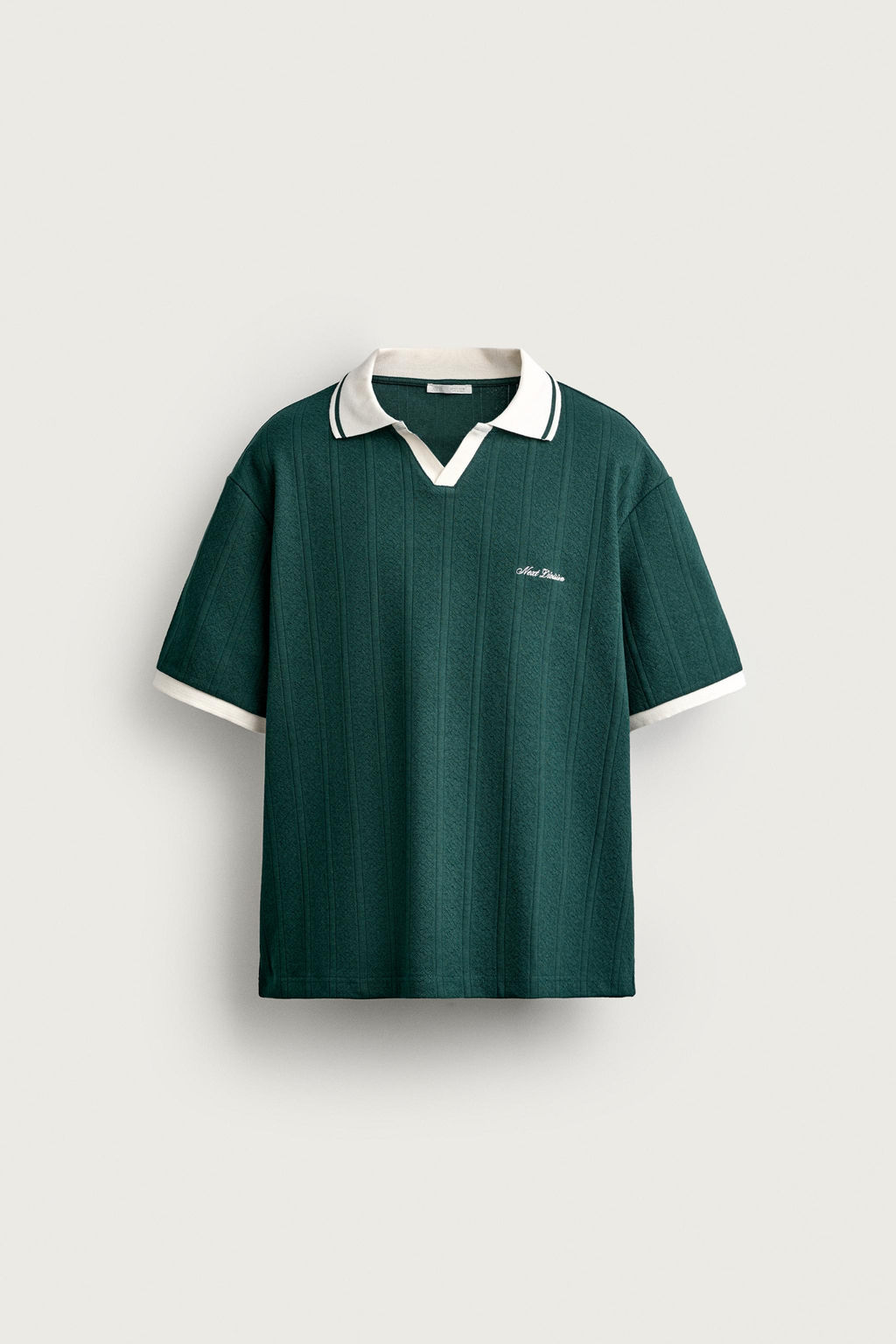 POLO RELAXED FIT  ESTRUCTURA TEXTO BORDADO / Botella - Zara фото 6