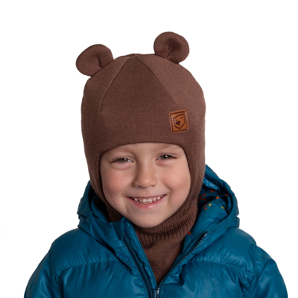 Шапка-шлем Мишка вязаный двухслойный (полушерсть) - Elfoxo фото 8