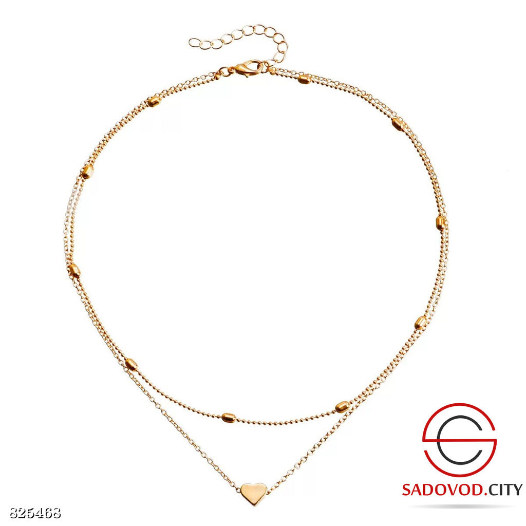 Колье женское двойное с сердцем