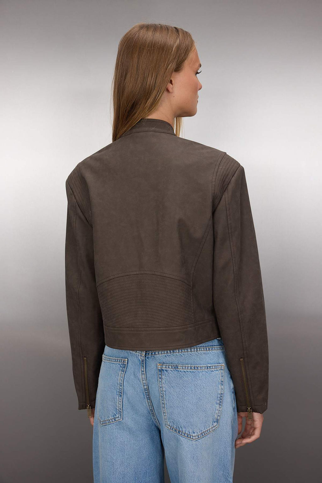 Kahverengi Fitted Kal?p Suni Deri Ince Ceket Mont TWOAW26MO00009 - Trendyolmilla фото 4