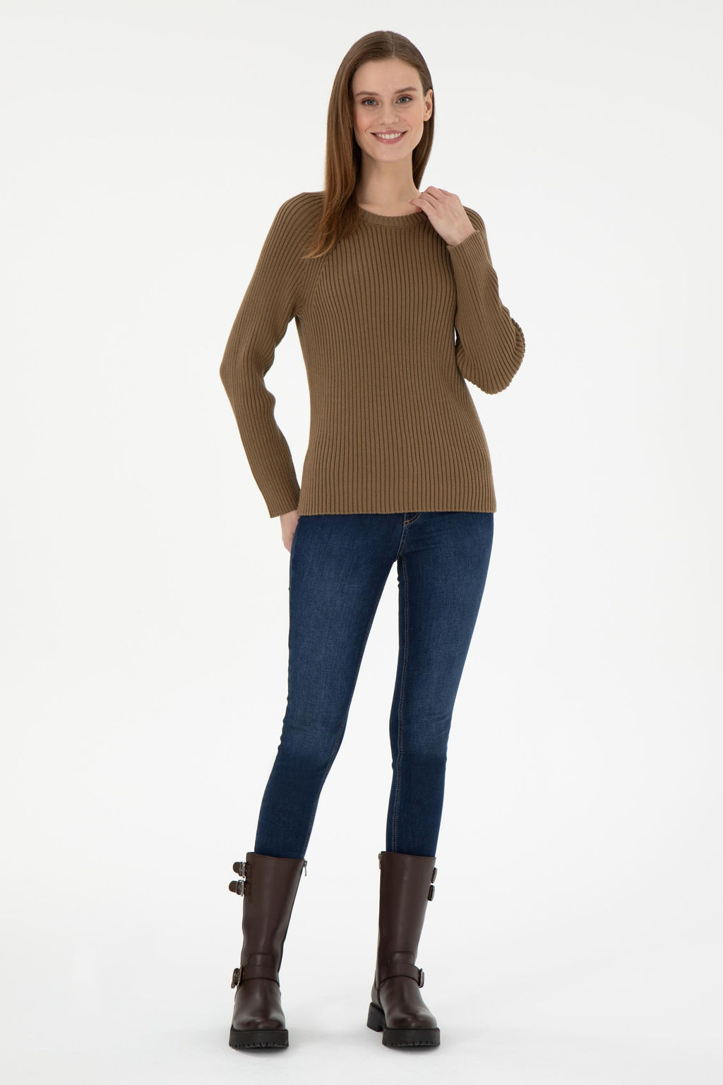 Женский свитер цвета хаки Неожиданная скидка в корзине - U.s. polo assn фото 4