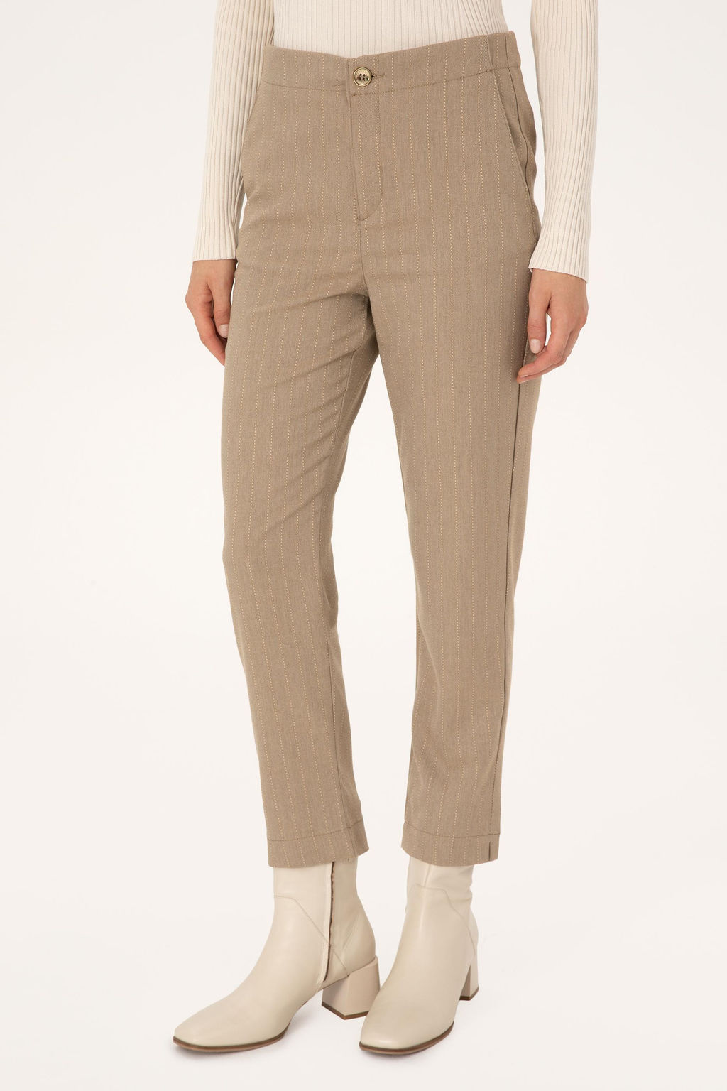 Kad_n Camel Kanvas Pantolon