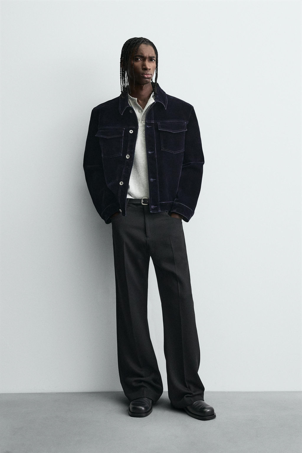 FLOCKED VELVET JACKET