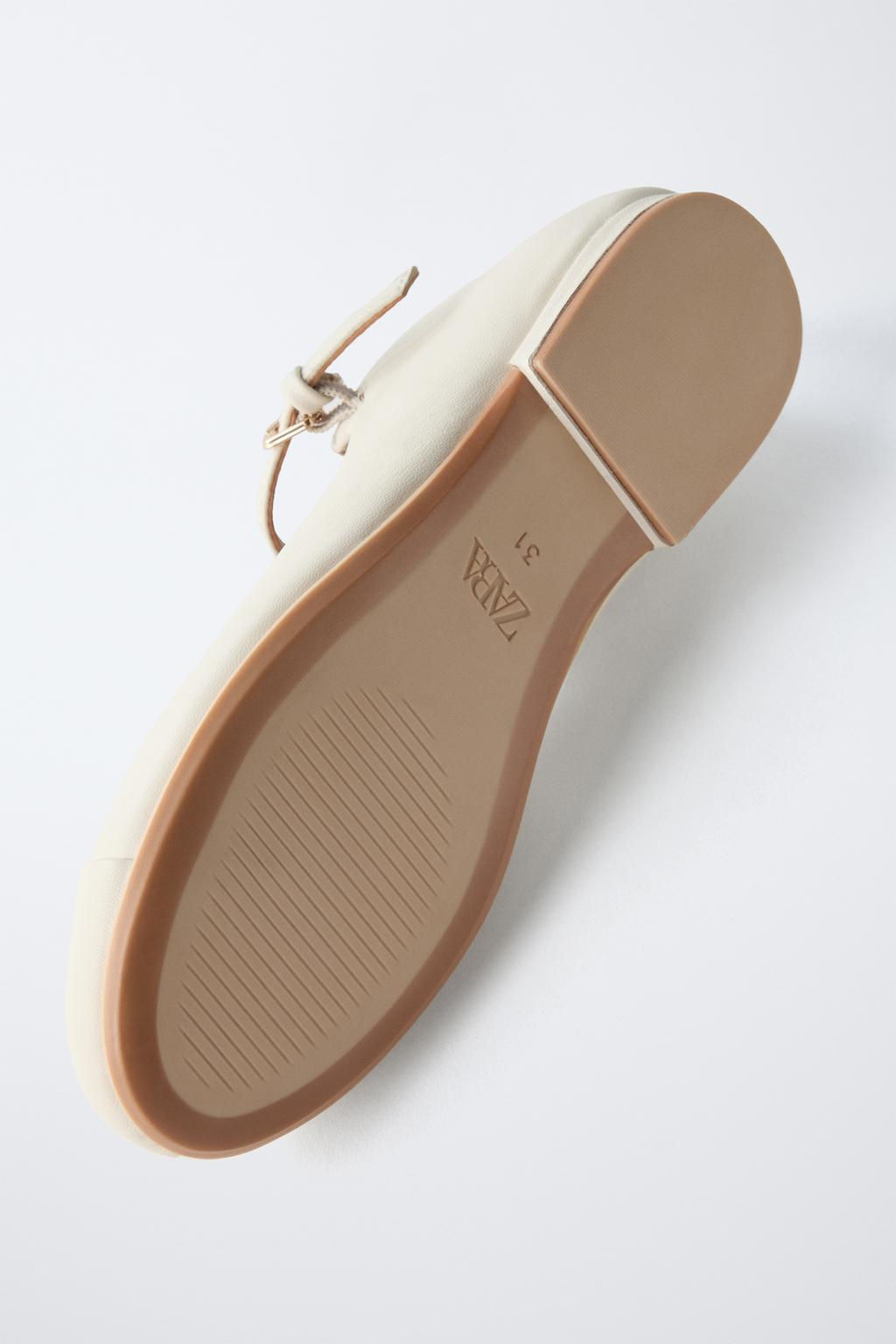 LEATHER BALLET FLATS - Zara фото 6