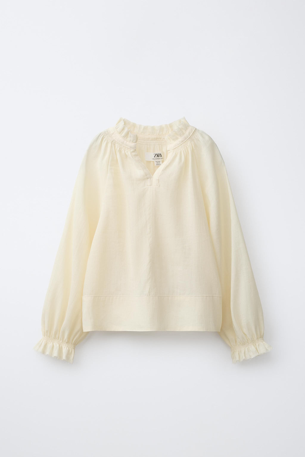CAMISA VOLANTE CON RAMIO / Mantequilla - Zara фото 2