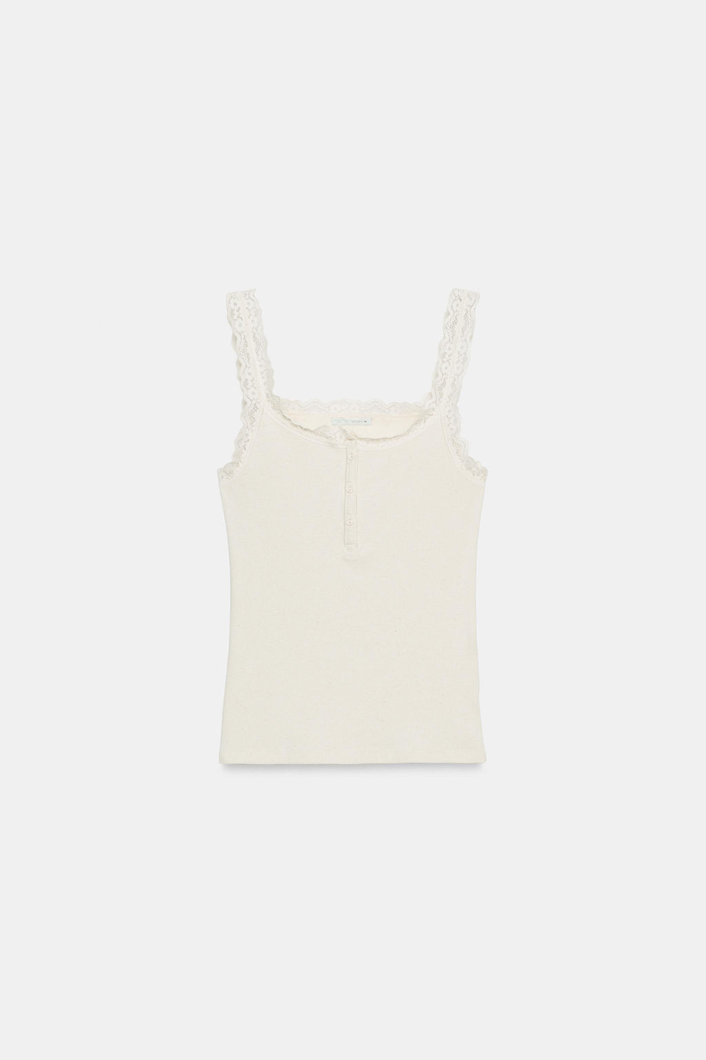 TOP PANADERO ENCAJE / Blanco roto - Zara фото 2