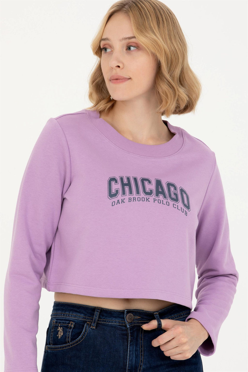 U. S. Polo Assn Женский сиреневый свитшот с круглым вырезом - U.s. polo assn фото 8