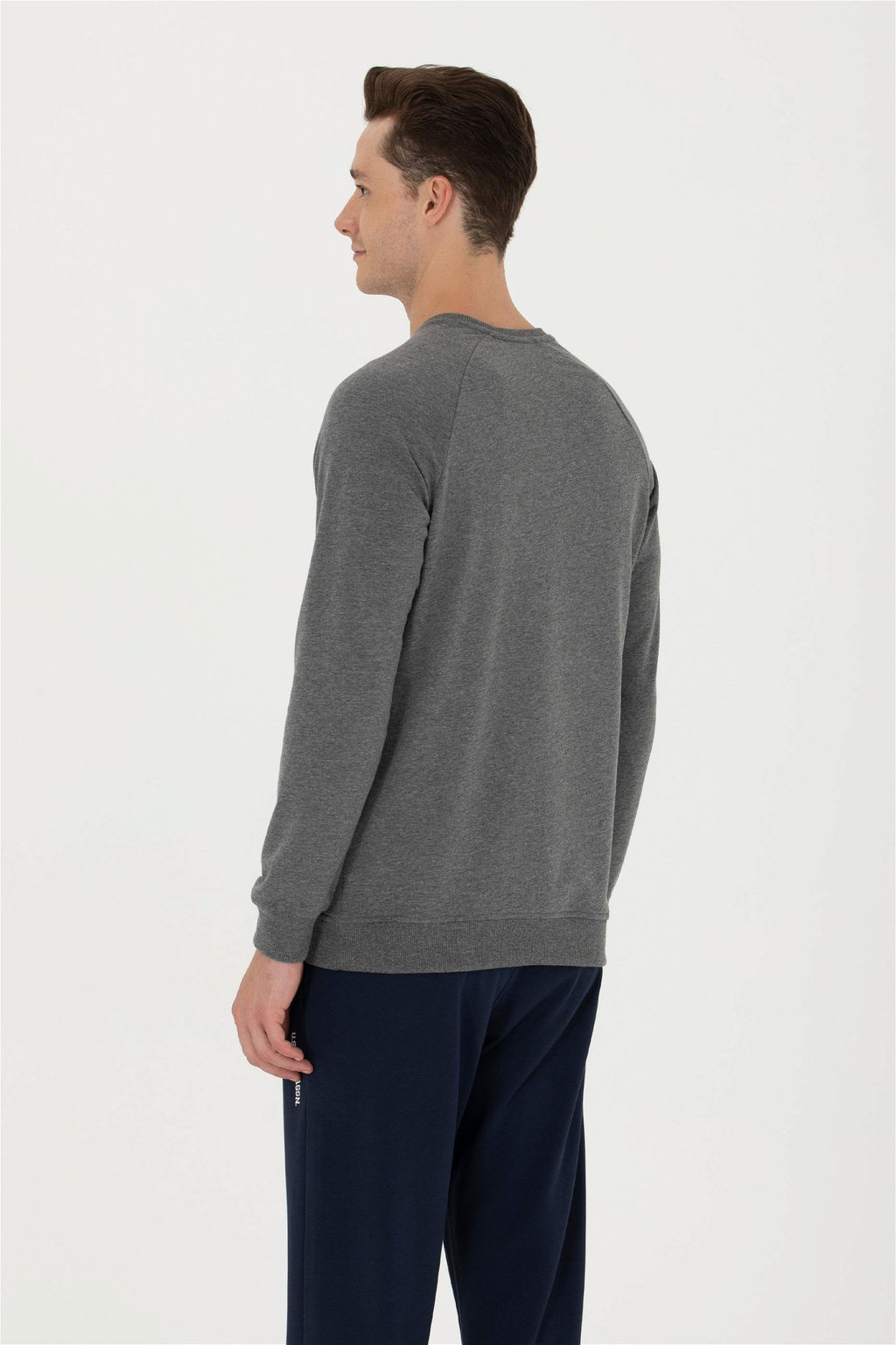 U. S. Polo Assn / Мужской базовый свитшот антрацитовый меланж - U.s. polo assn фото 4