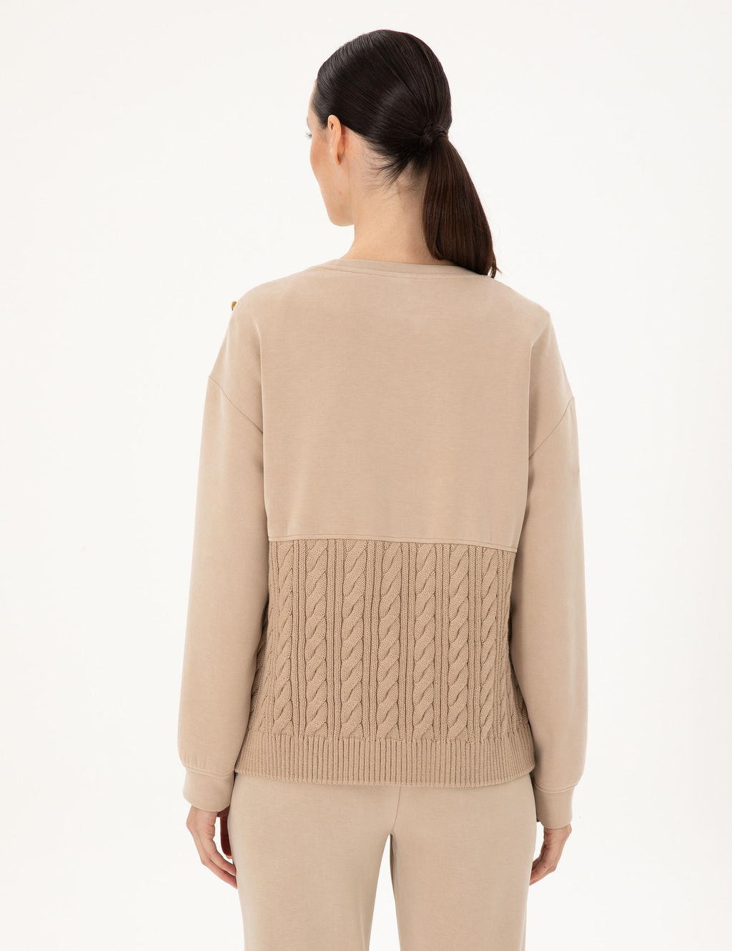 Bej Regular Fit Modal Kuma_ Sweatshirt - Pierre cardin фото 5