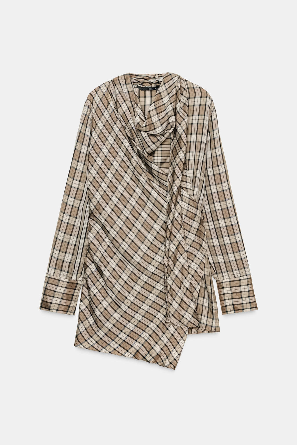 ZW COLLECTION LIMITED EDITION DRAPED CHECK SHIRT