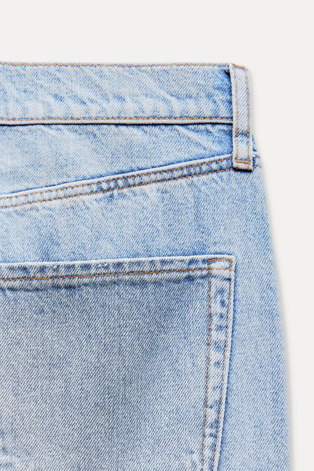 ZW COLLECTION STRAIGHT COATED-EFFECT MID-WAIST JEANS - Zara фото 5