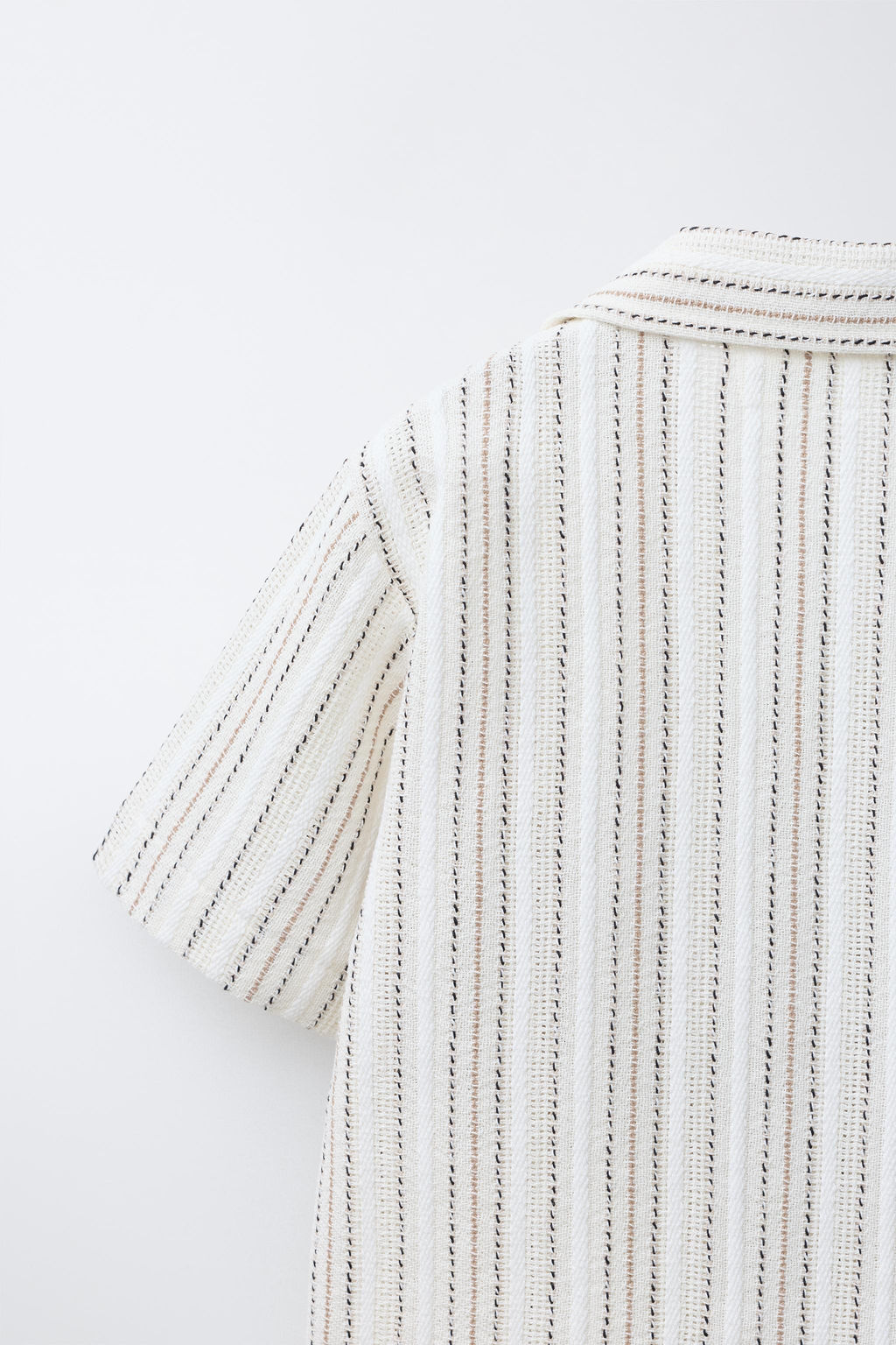 CAMISA BOWLING ESTAMPADO RAYAS / Crudo - Zara фото 4
