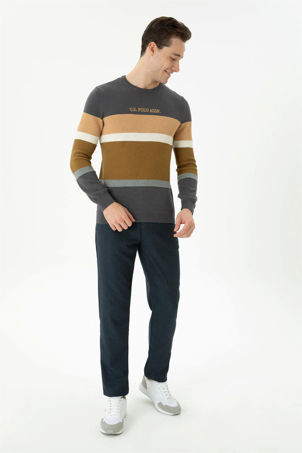 Мужской свитер антрацитового цвета - U.s. polo assn фото 11