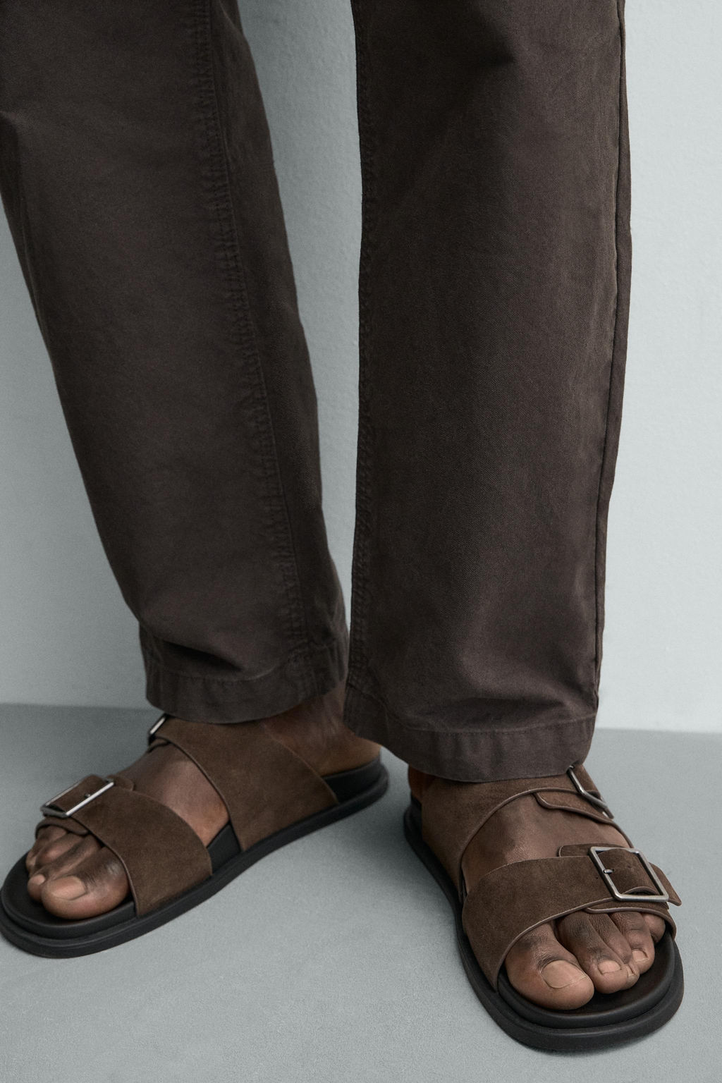 SANDALIA PIEL DOBLE TIRA / Marr?n - Zara фото 3