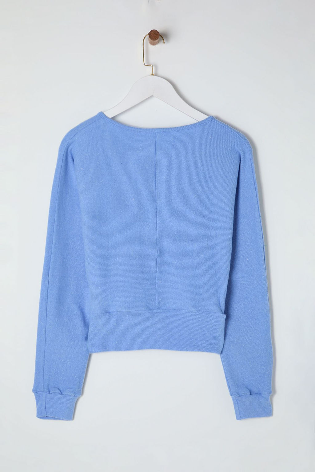 Trendyolmilla Vizon Regular/Normal Kal?p Oturan Fitilli Esnek Orme Bluz TWOAW25BZ00101