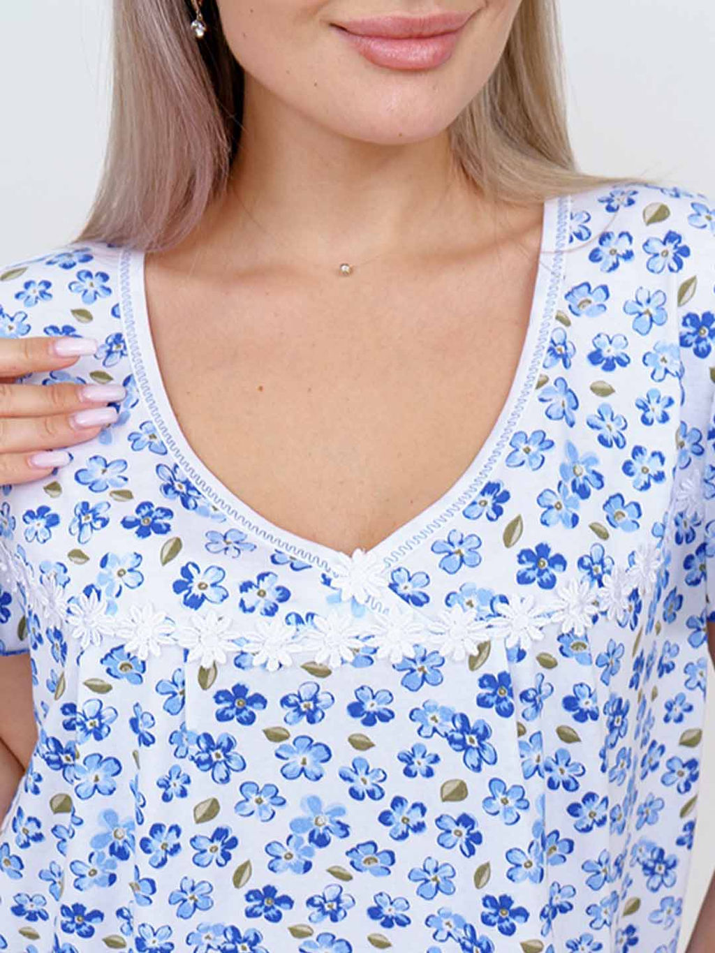 Ночная сорочка женская, цвет синий - Текс-плюс фото 5