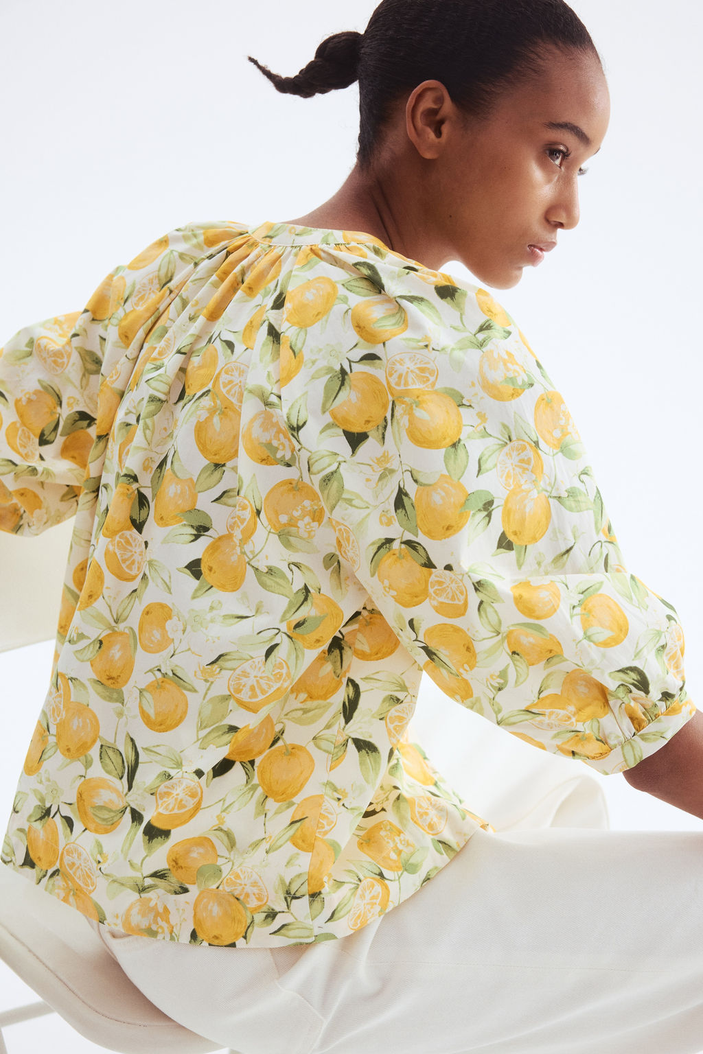 Blusa de popelina con mangas globo - H&m фото 8