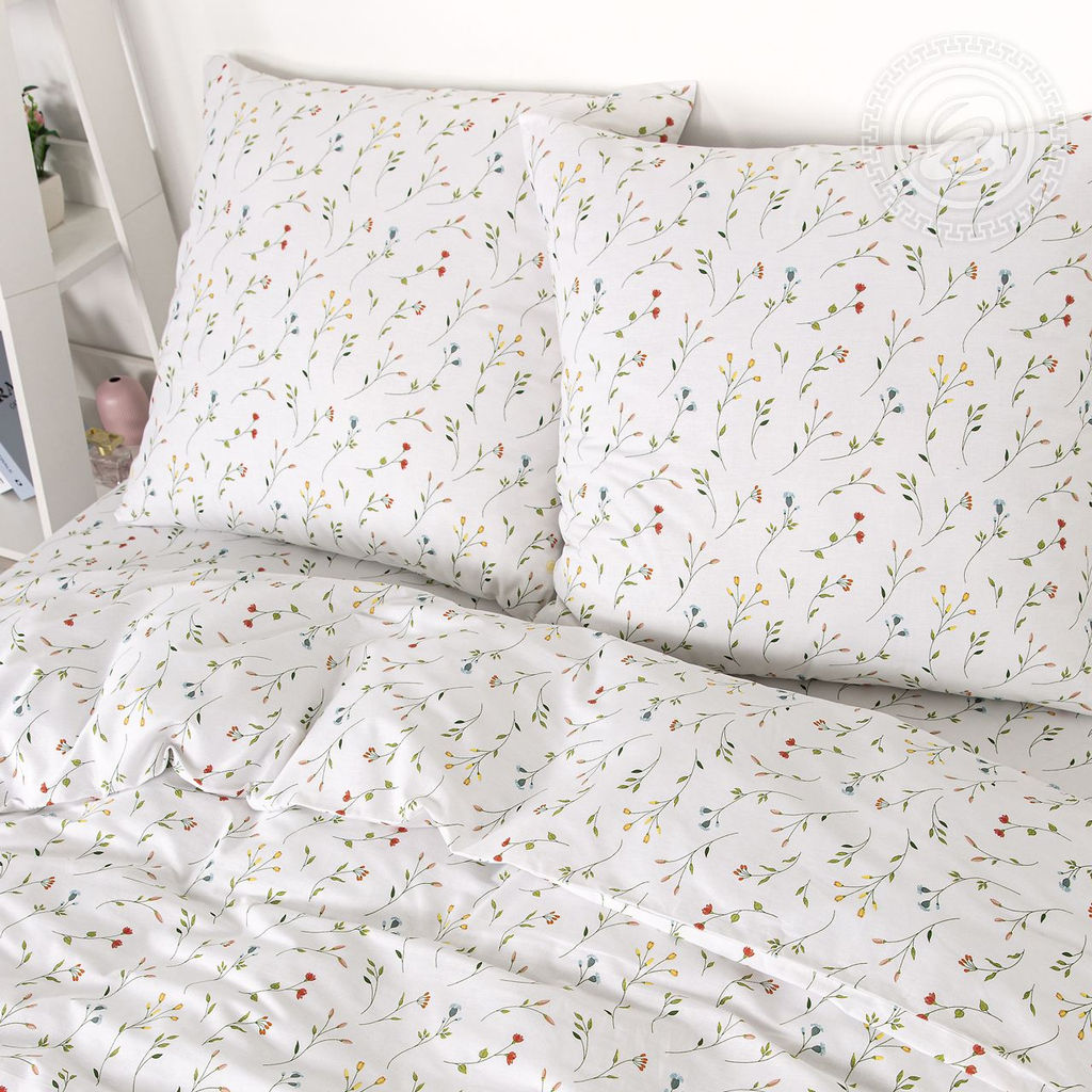 Постельное белье Ботаника (поплин DE LUXE) 1,5 сп./Пододеяльник: 1 шт. - 215*145; Простыня: 1 шт. - 215*150; Наволочка: 2 шт. - 70*70; DE LUXE