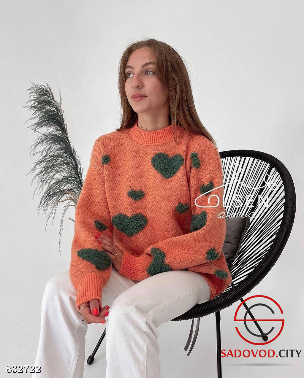 Свитер женский с сердечками - Bruno фото 3
