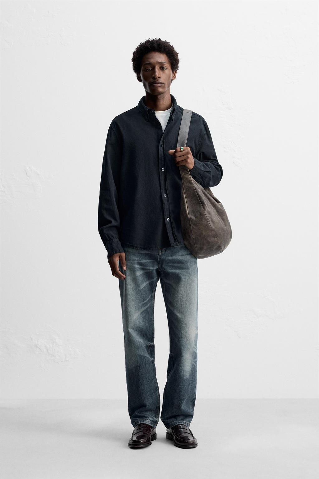 TEXTURED CHAMBRAY SHIRT - Zara фото 10