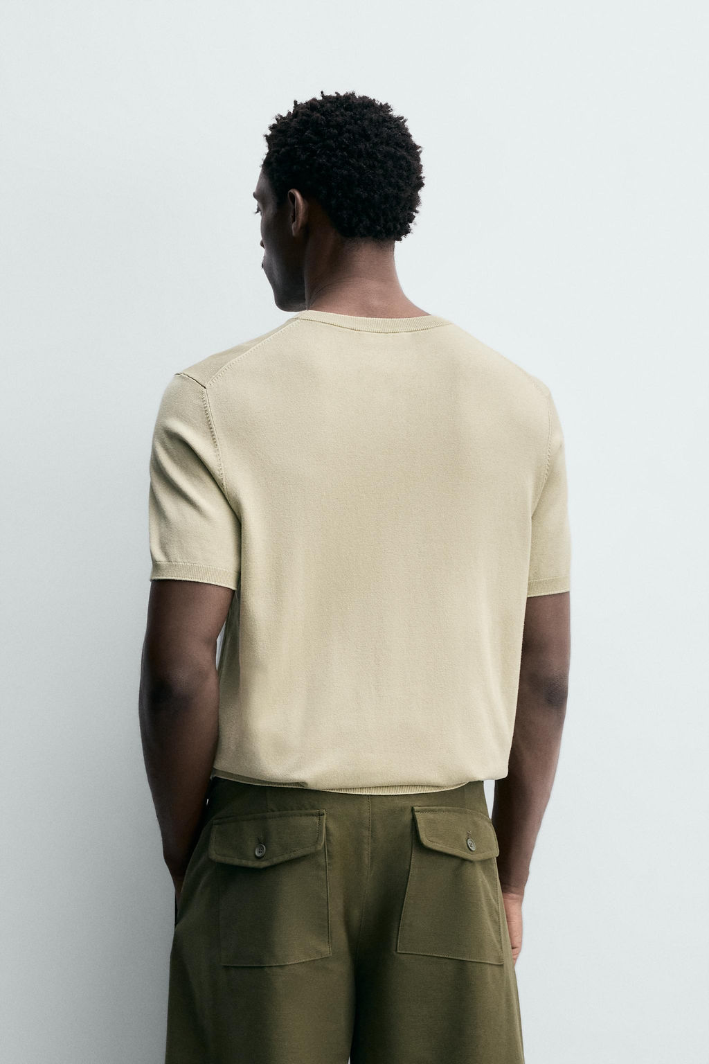 CAMISETA PUNTO REGULAR FIT B?SICO / Verde claro - Zara фото 3