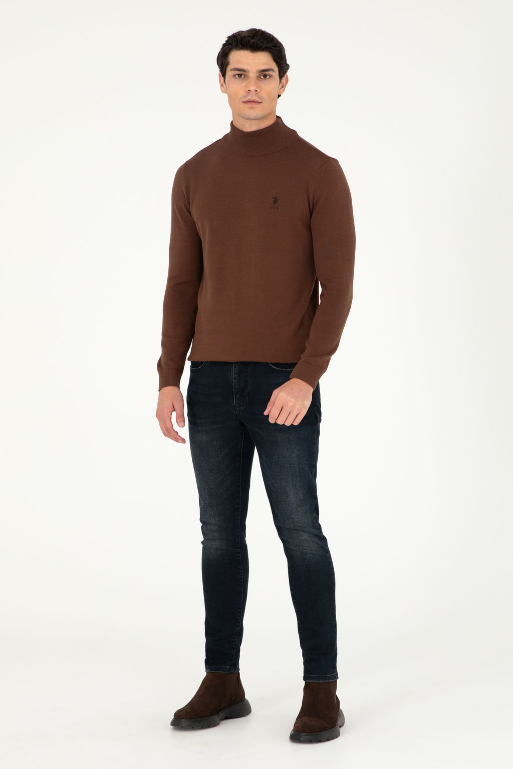 Мужской коричневый базовый свитер Неожиданная скидка в корзине - U.s. polo assn фото 11