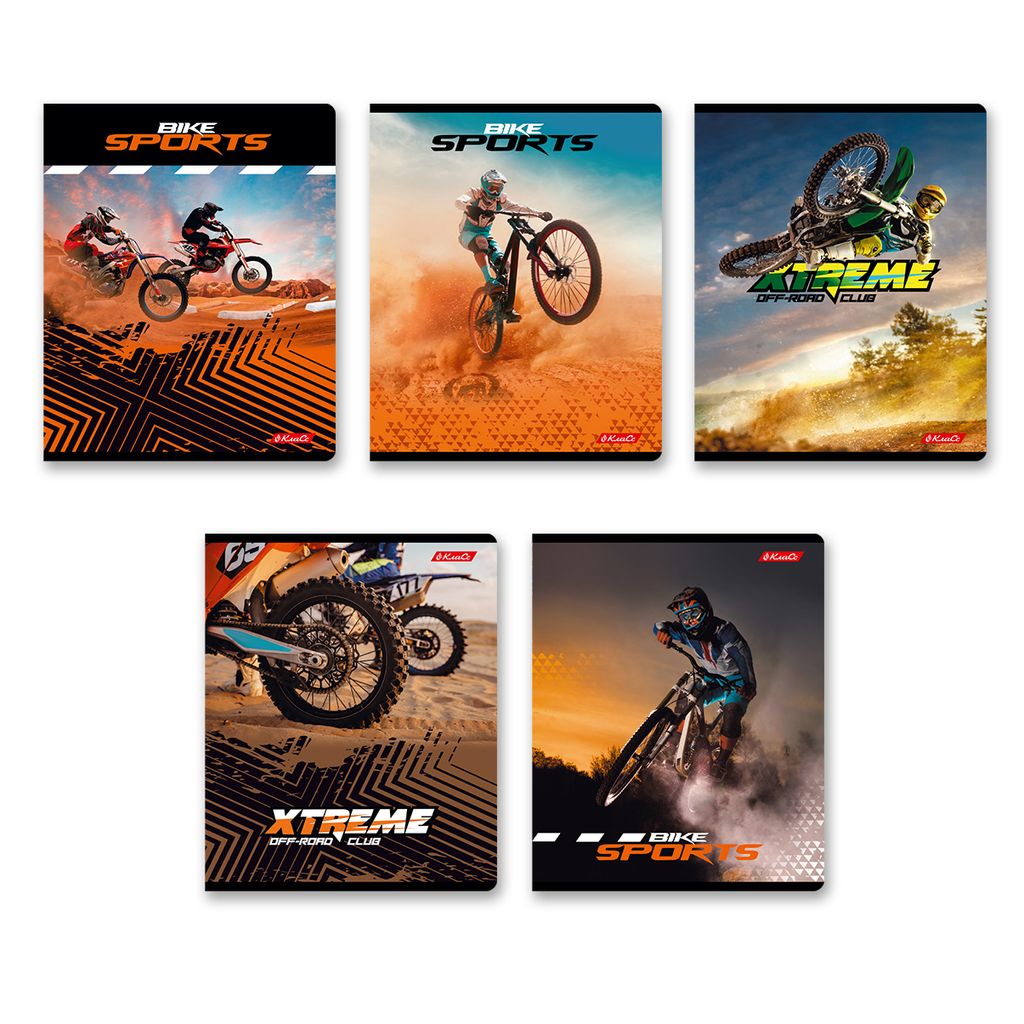 Светоч 80ТСК5_0_2_1 Тетрадь ученическая общая, A5 80 л. на скобе 65 г/кв.м , белизна 100 % 5 шт. клетка 000485 Мотофристайл