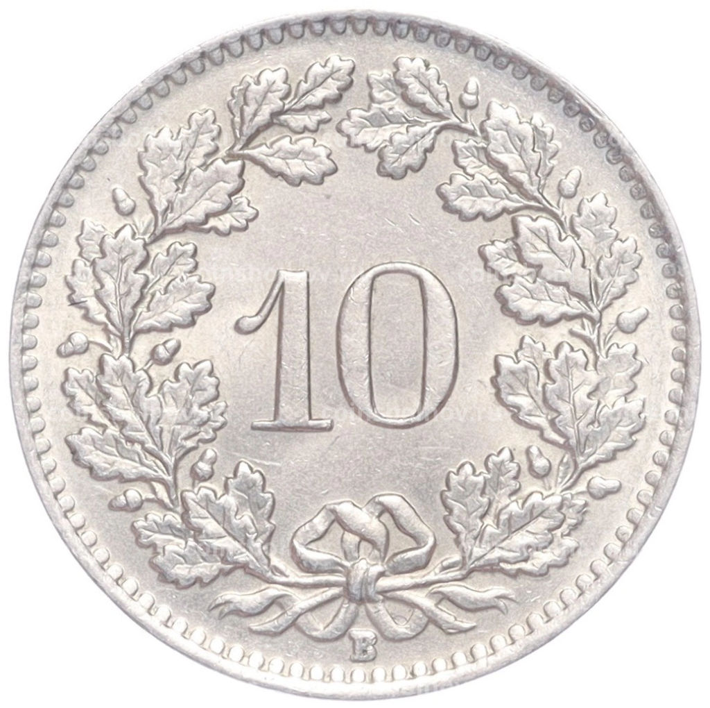 Монета 10 раппенов 1949 года Швейцария