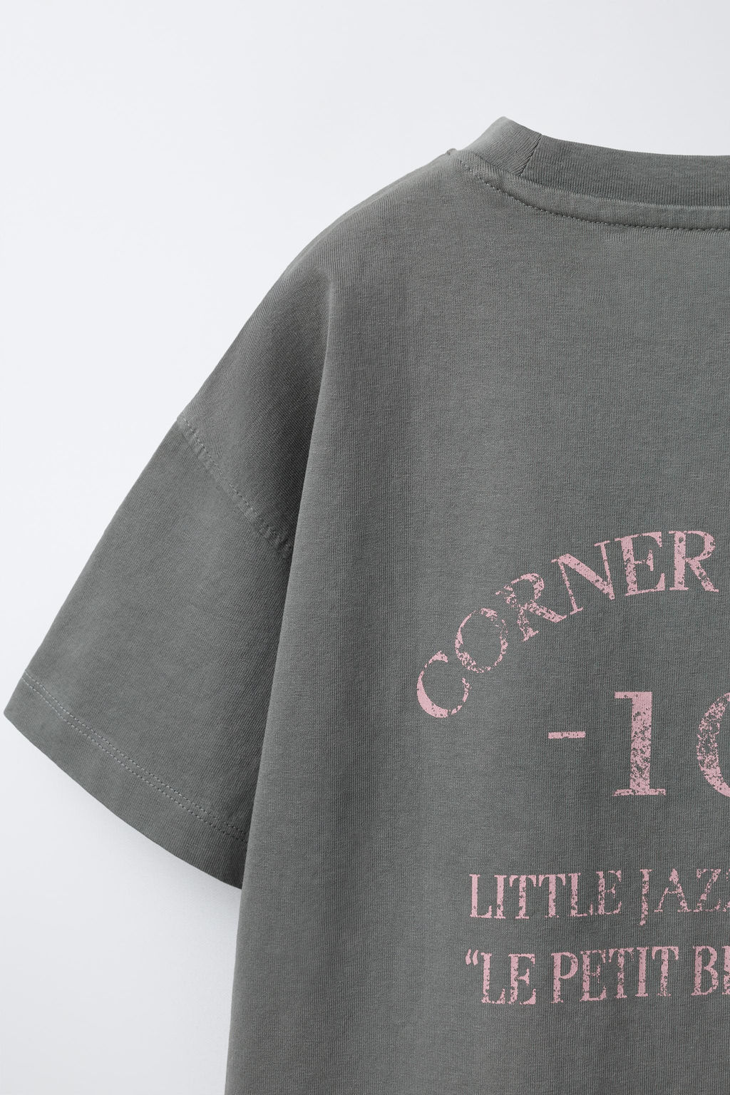 CAMISETA TEXTO / Gris antracita - Zara фото 4