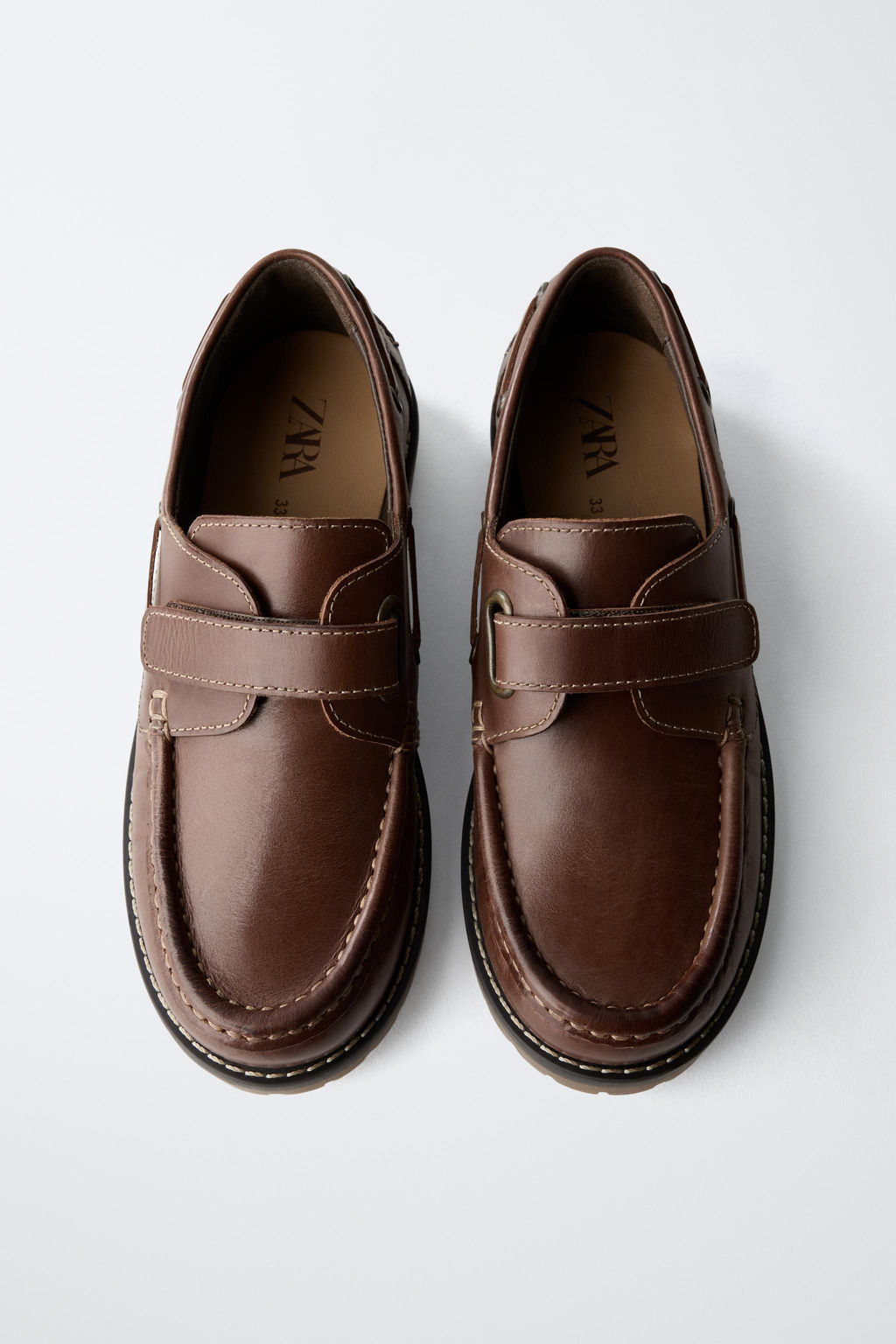LEATHER BOAT SHOES - Zara фото 12