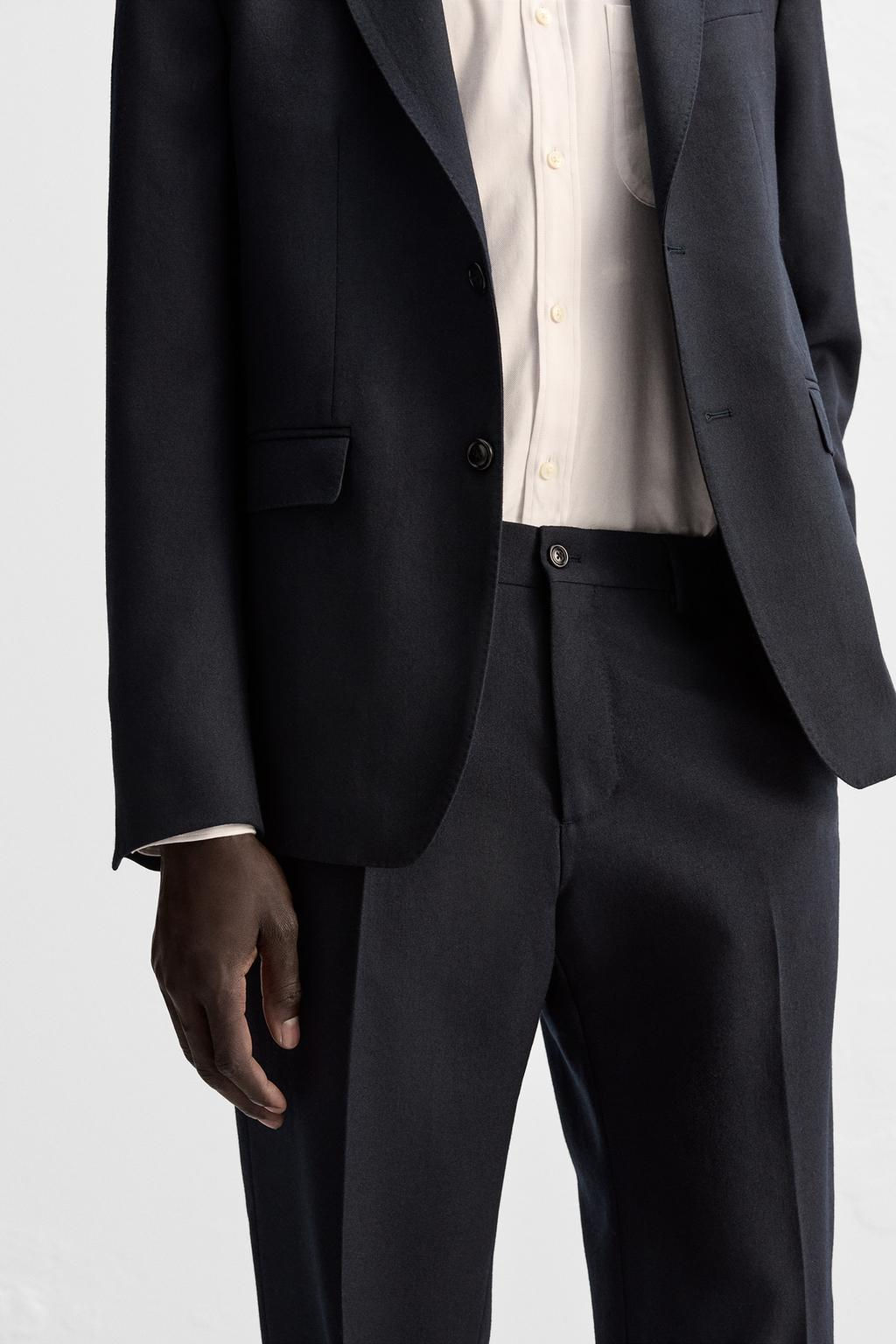 REGULAR FIT WOOL TROUSERS - Zara фото 5