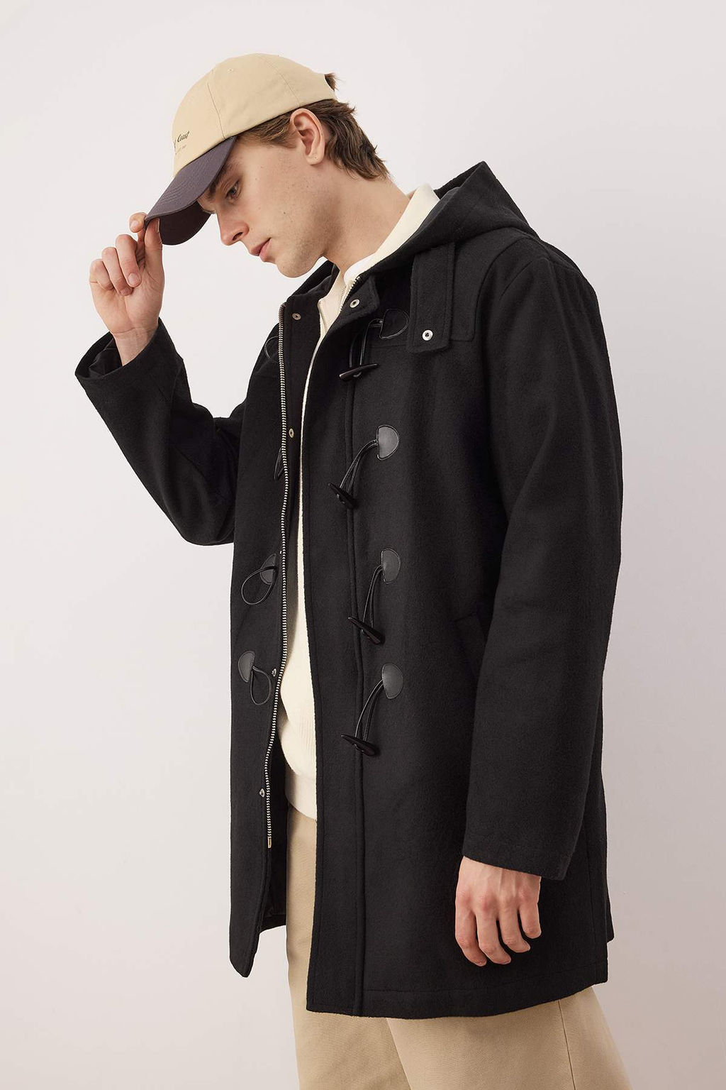 Siyah Oversize Erkek Kaban TMNAW26KB00002 - Trendyolmilla фото 3