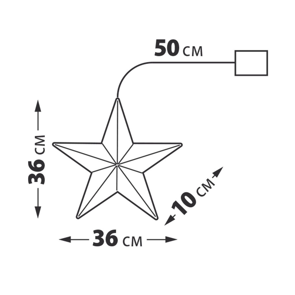 ULD-R505 3АА STAR Светильник декоративный Звезда, на батарейках 3AA (не в/к). 100 светодиодов Белый свет. Цвет корпуса радужный. TM Uniel - Volpe фото 7