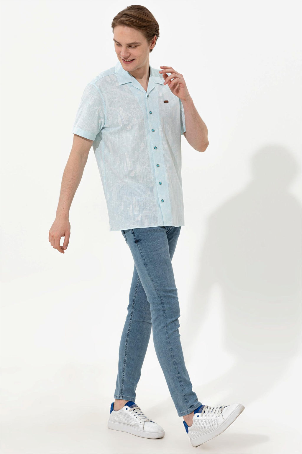 Мужская бирюзовая рубашка с коротким рукавом - U.s. polo assn фото 10