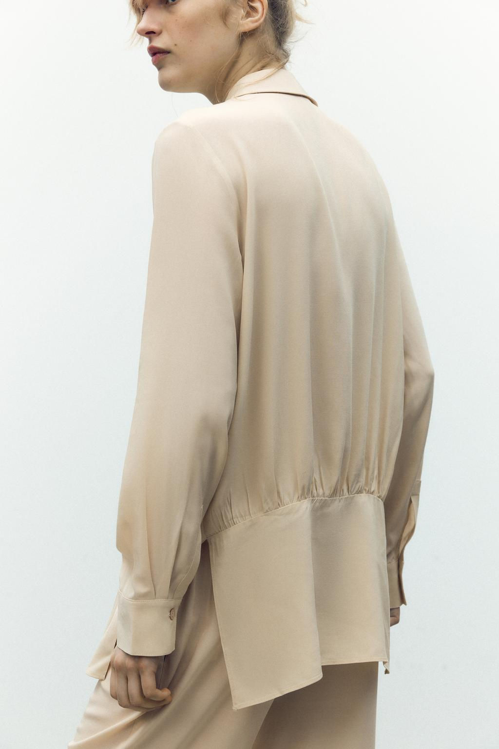 100% VISCOSE SHIRT WITH PLEATS - Zara фото 5