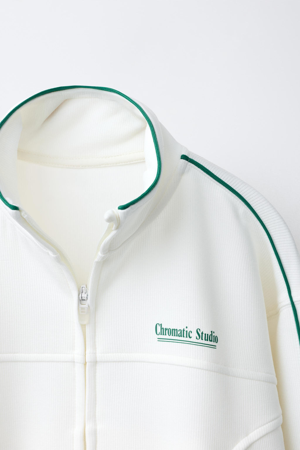 SUDADERA RIB CREMALLERA VIVOS CONTRASTE / Crudo claro - Zara фото 5